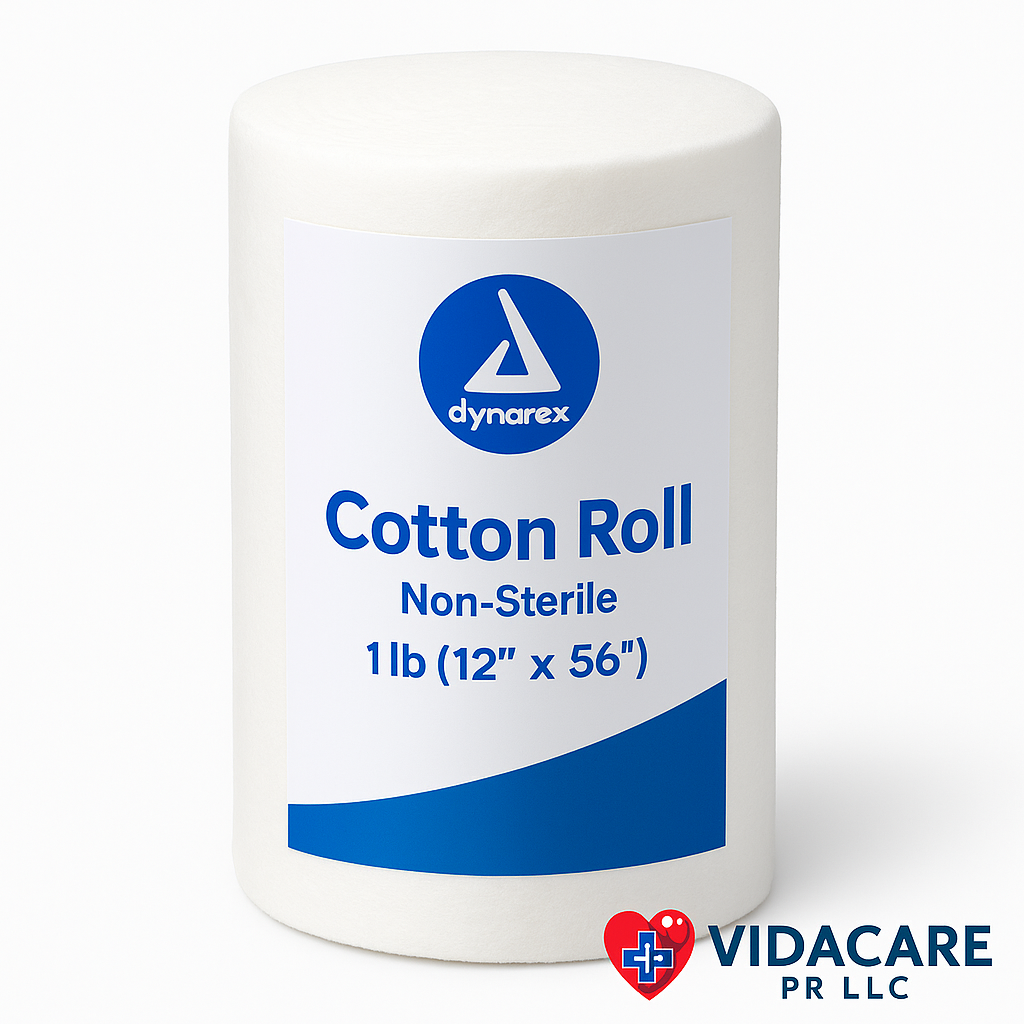 Dynarex Cotton Roll – No estéril, 1 lb (12″ x 56″) – Enrollable