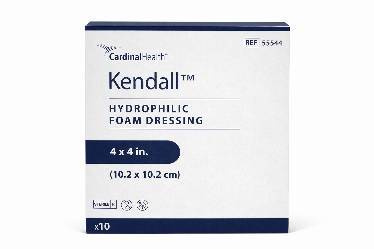 Kendall Hydrophilic Foam Dressing 4” x 4” (10.2 × 10.2 cm) – Caja de 10 Apósitos
