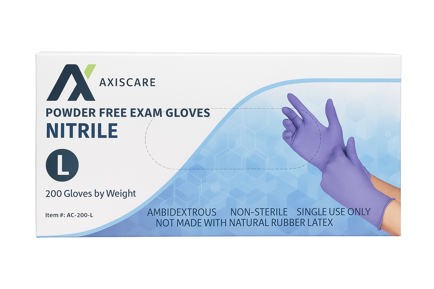 Guantes de Nitrilo Axiscare – 200 unidades (Sin Polvo