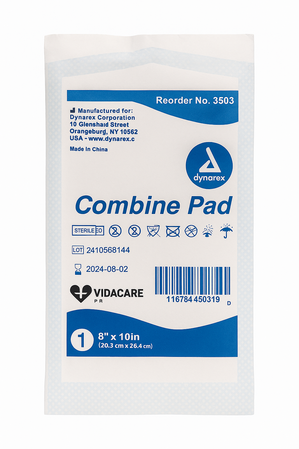 Dynarex Combine Pad 8” x 10” - Almohadilla Estéril Absorbente