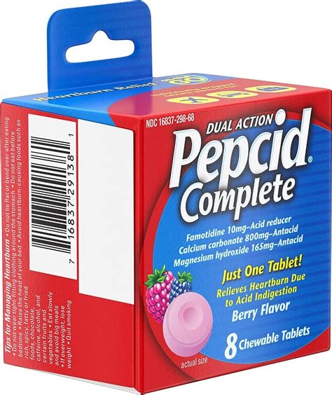 Pepcid Complete 8 unidades — Tabletas masticables para alivio de acidez
