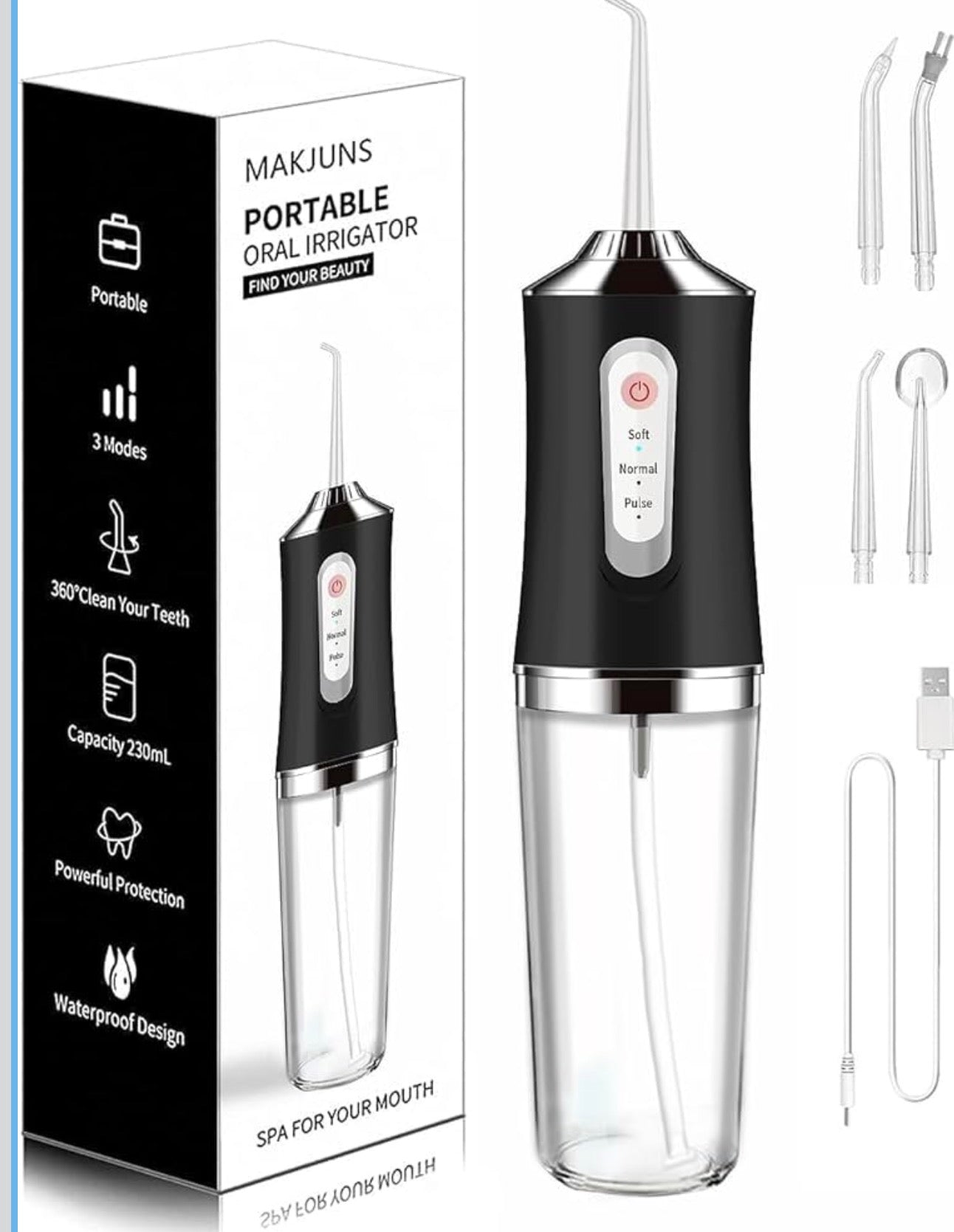 🦷 Irrigador Bucal Portátil MAKJUNS – Limpieza Profunda y Eficiente