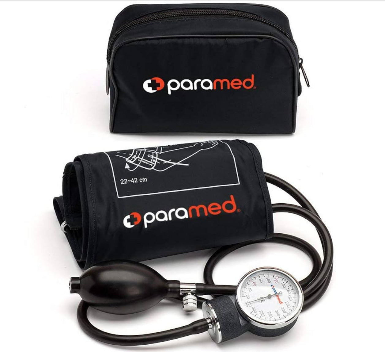 Tensiómetro Aneroide Manual Paramed con Estuche – Medidor de Presión con Brazalete Profesional