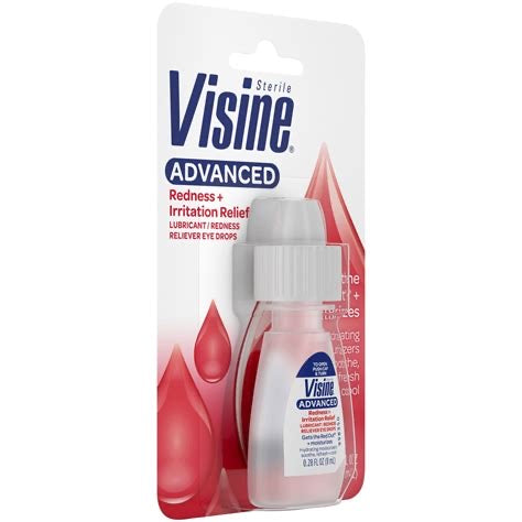 Visine Advanced Redness + Irritation Relief Eye Drops — 8 mL (0.28 fl oz)