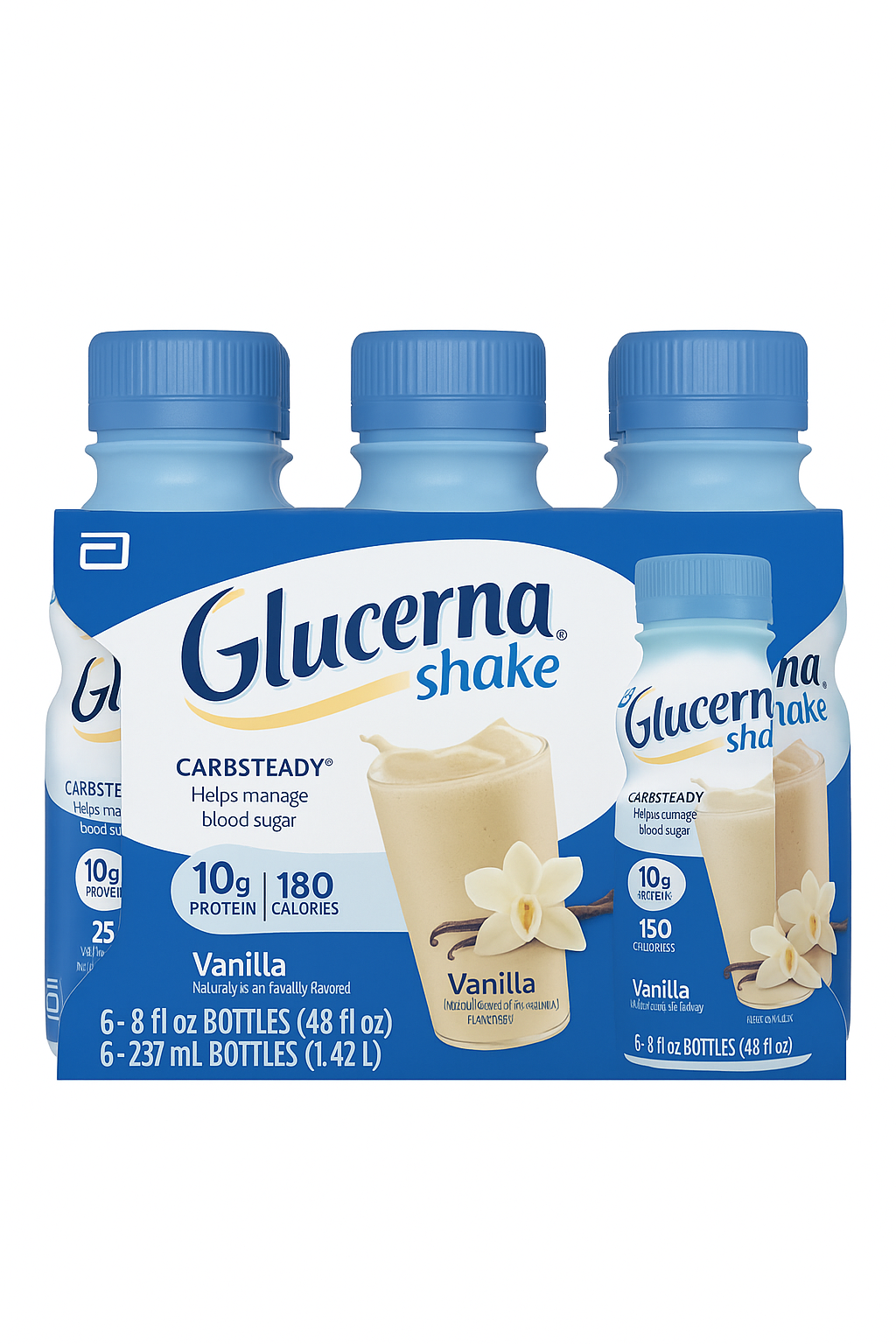 Glucerna Shake Vanilla – Pack de 6 botellas (8 oz / 237 mL cada)