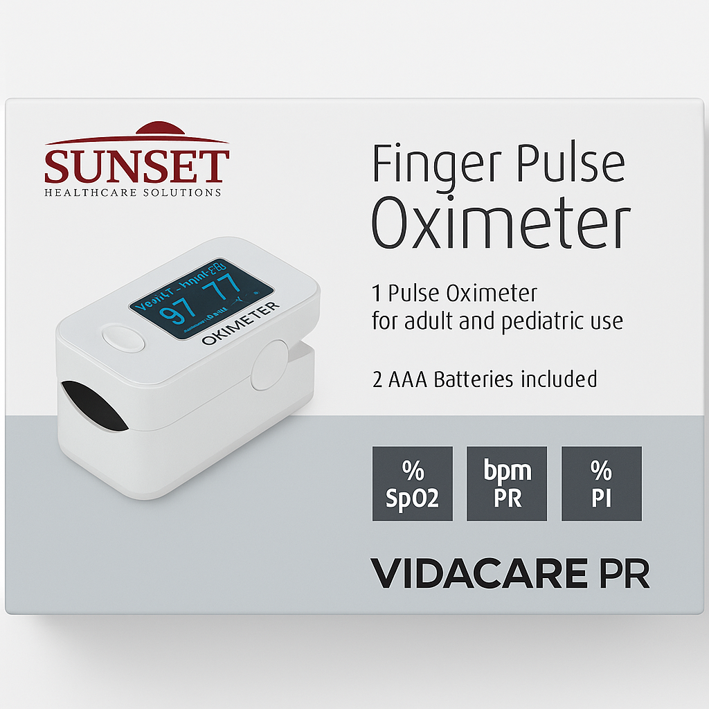 Oxímetro de Pulso Digital Sunset – Adultos y Pediátrico con Pantalla OLED