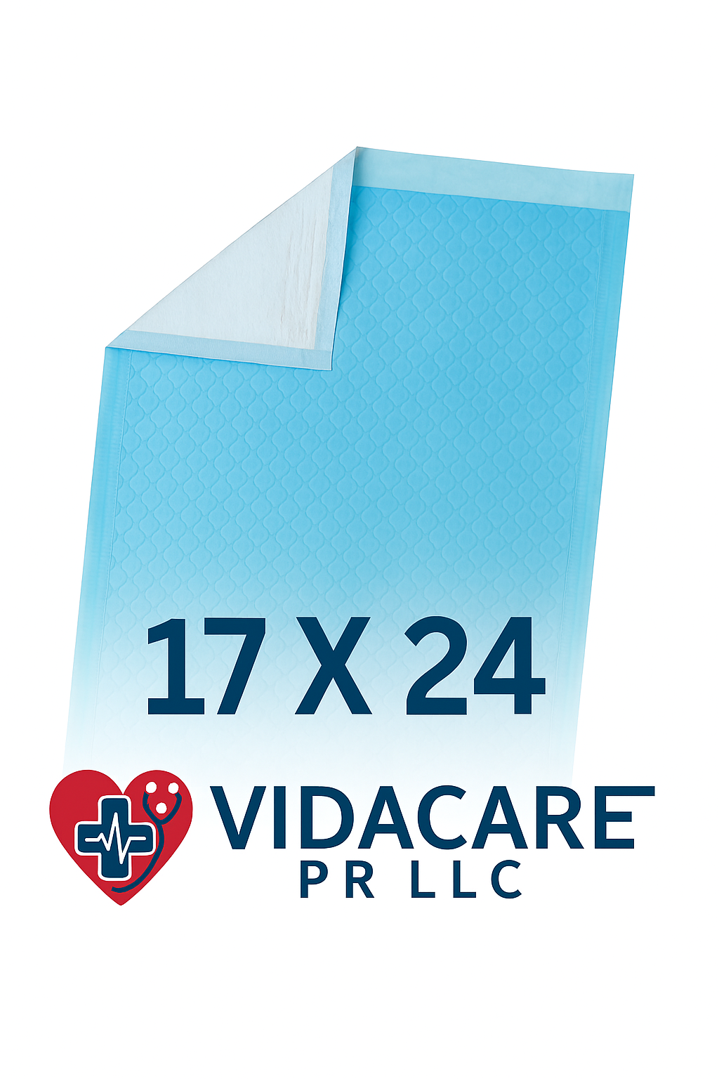 Underpad Desechable 17 X 25 | Alta Absorción | PAQUETE DE 100/ VIDACARE PR LLC