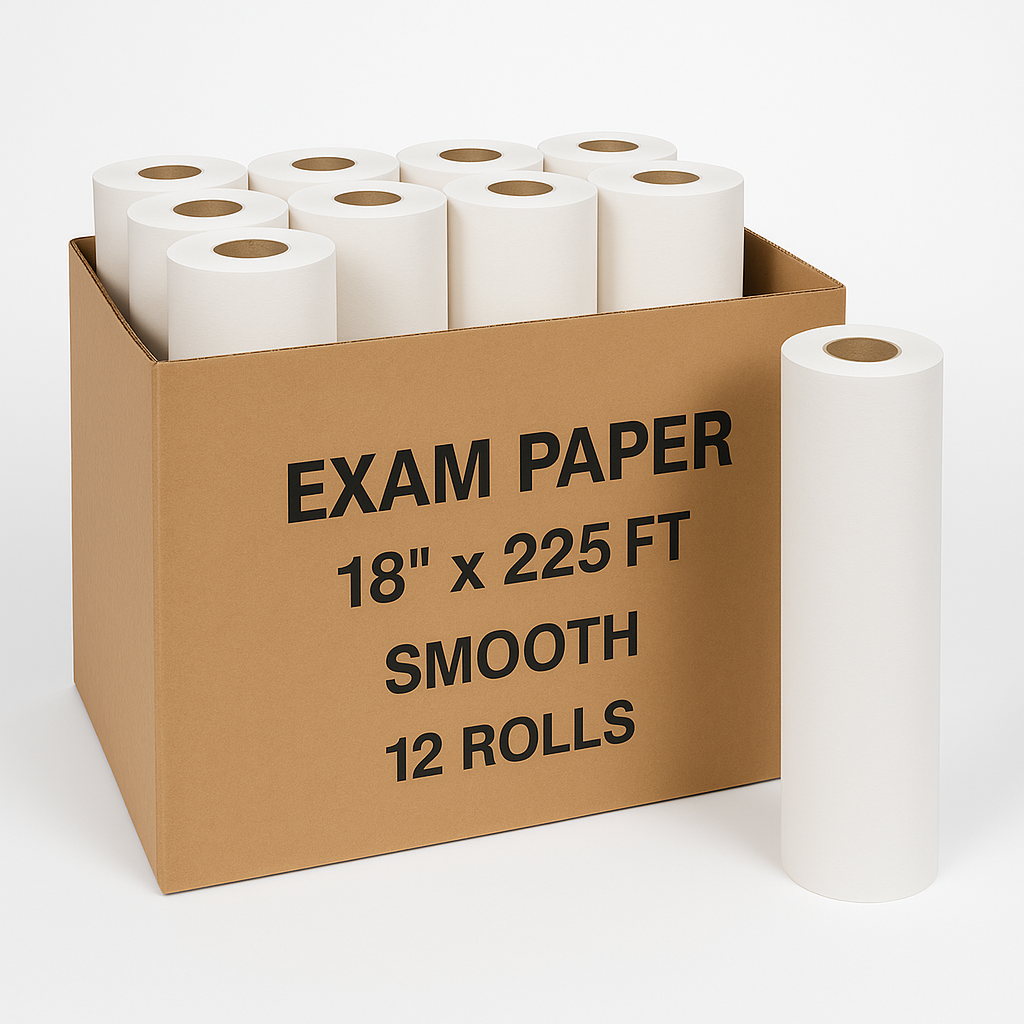 Rollo de Papel para Camilla Médica 18” x 225 FT – Suave y Resistente
