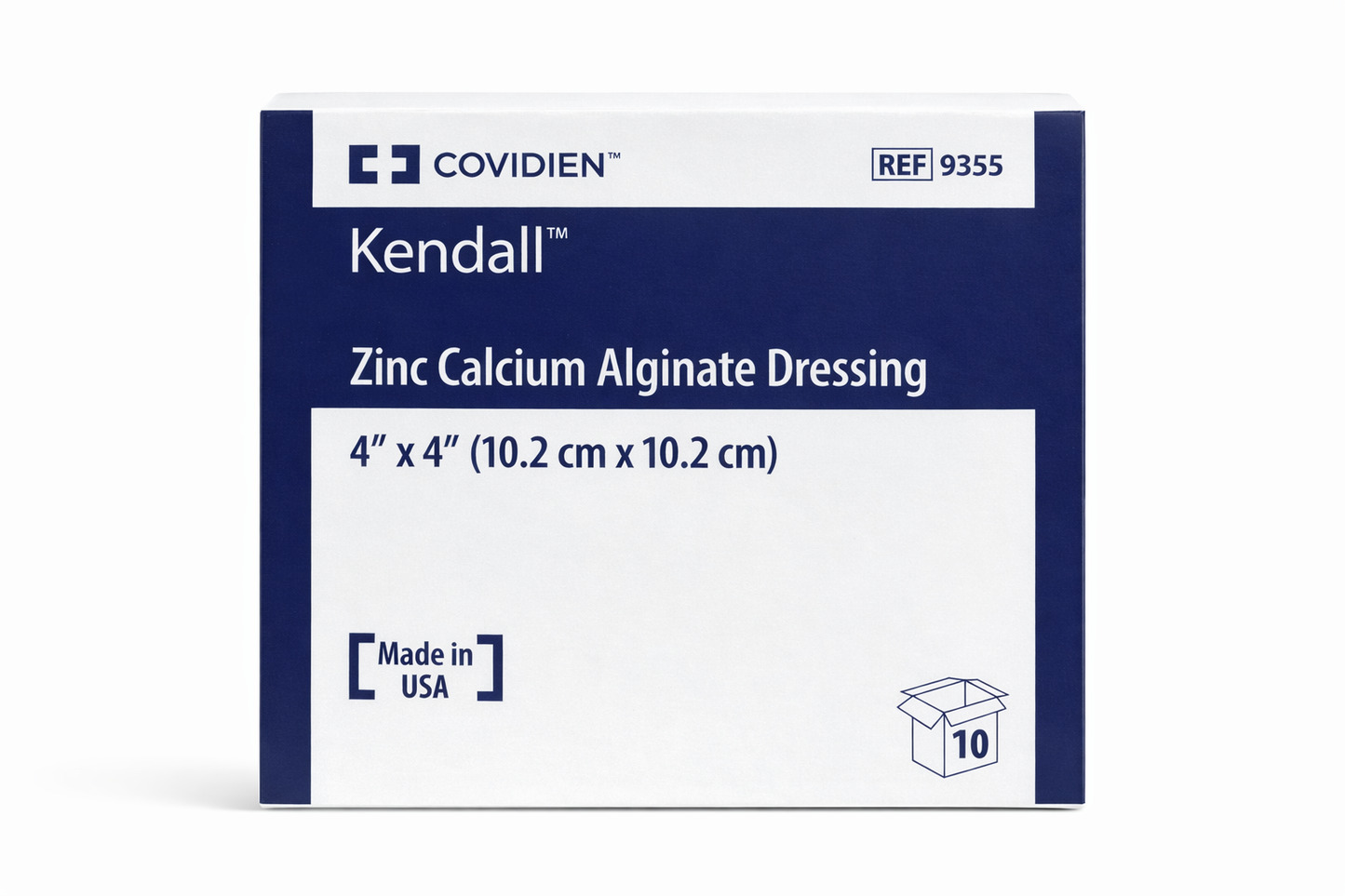 Kendall Zinc Calcium Alginate Dressing 4” x 4” – Apósito de Alginato con Zinc (Caja de 10)