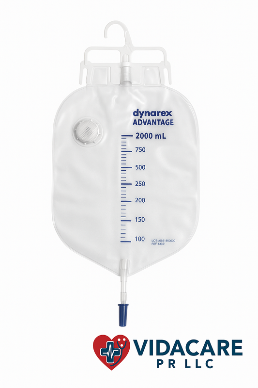 Dynarex Advantage Urinary Drainage Bag 2000 ml – Bolsa de Drenaje con Válvula Antirreflujo