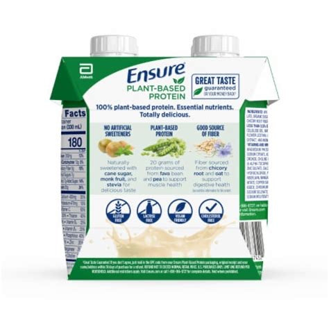 Ensure Plant‑Based Protein Shake Vainilla – Pack x4 (11 oz / 330 mL cada)