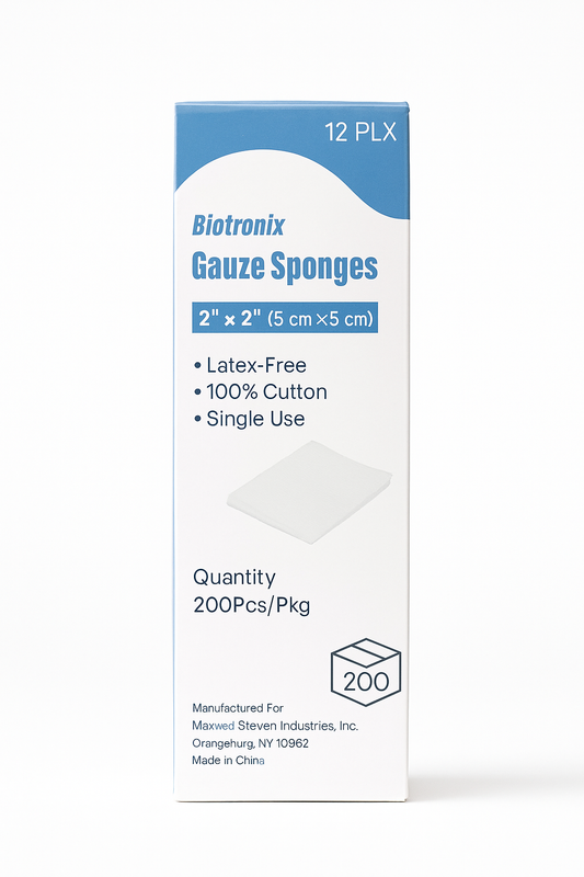 Biotronix Gasa de Algodón 2x2” – 200 unidades