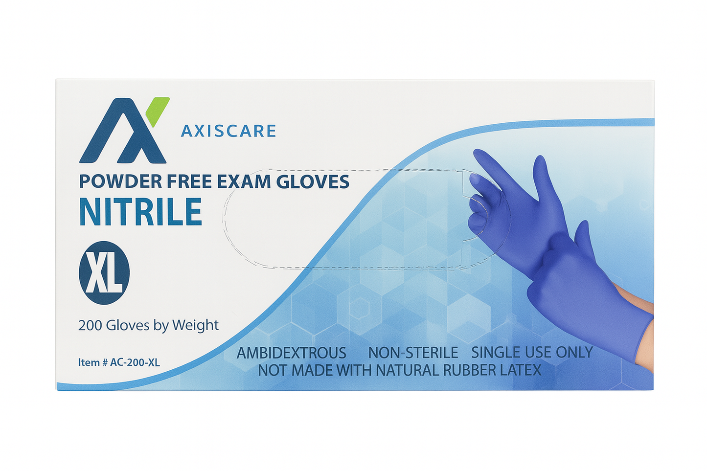 Guantes de Nitrilo Axiscare – 200 unidades (Sin Polvo