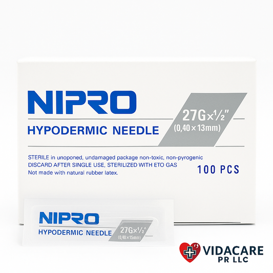 Agujas Hipodérmicas Nipro 27G x ½” – Caja x100 (0.40 × 13 mm)