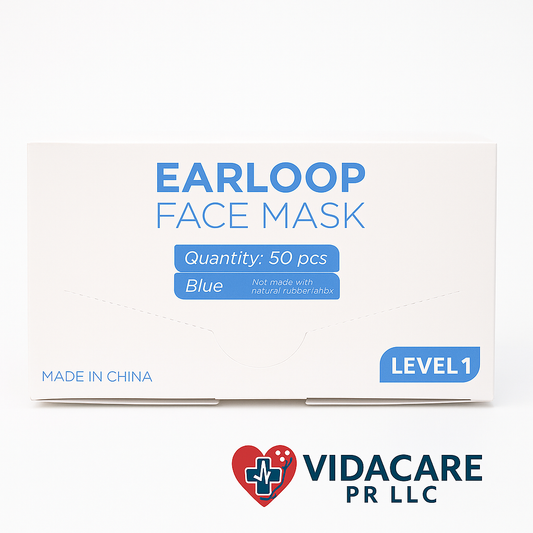 Mascarillas Quirúrgicas Tipo Earloop – Azul, Nivel 1 (Caja x50)