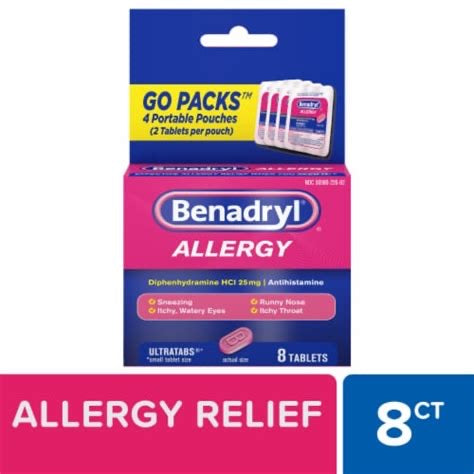 Benadryl UltraTabs – 8 tabletas de antihistamínico
