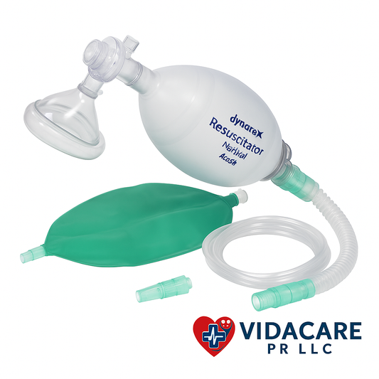 Resucitador Manual Dynarex Resp‑O₂ con Bolsa de Reservorio y Tubo – Adulto