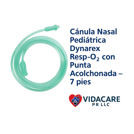 Cánula Nasal Pediátrica Dynarex Resp‑O₂ con Punta Acolchonada – 7 pies