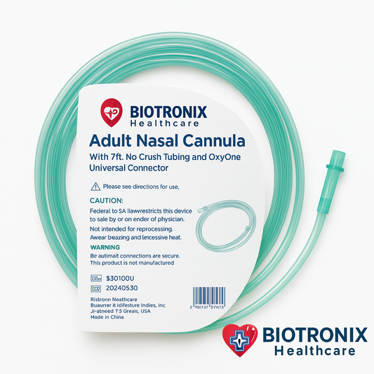 🏷️ Cánula Nasal para Adulto – Biotronix Healthcare, 7 pies, Conector Universal