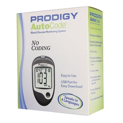 Prodigy AutoCode Glucómetro Hablado – Kit Completo (Inglés/Español)