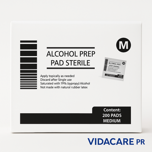 Pads de Alcohol Estéril 70% Isopropílico – Caja x200 (Tamaño Mediano)
