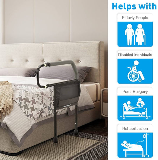 Baranda de Seguridad para Cama con Bolsa Organizadora – Altura Ajustable