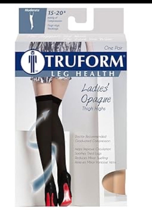Truform 0374BG-L Medias de Compresión Muslo Alto 15-20 mmHg Beige LARGE