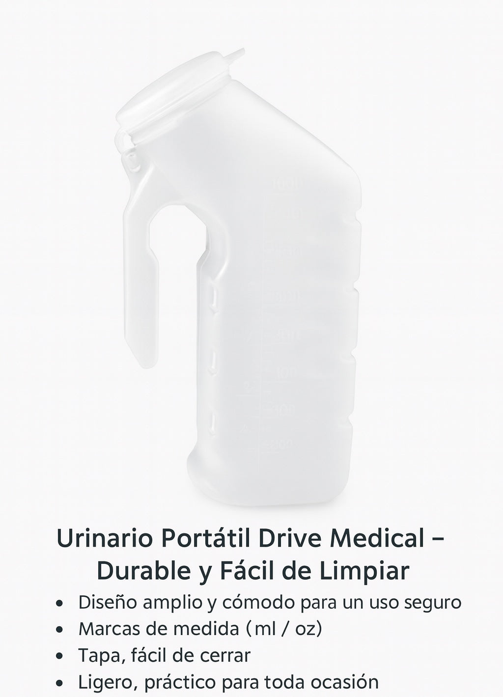 Urinario Masculino Portátil Drive Medical – Con Tapa y Asa Ergonómica