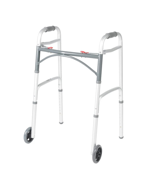 Andador Liviano con Ruedas Frontales – Altura Ajustable y Plegable
