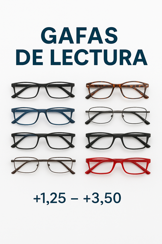 Gafas de Lectura Asortidas (+1.25 a +3.50) – Varios Estilos