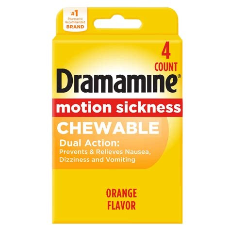 Dramamine Chewable Orange – 4 Tabletas