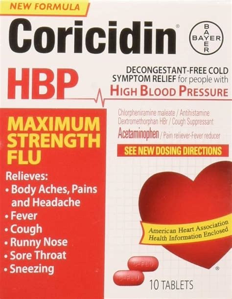 Coricidin HBP Maximum Strength Flu – 10 tabletas