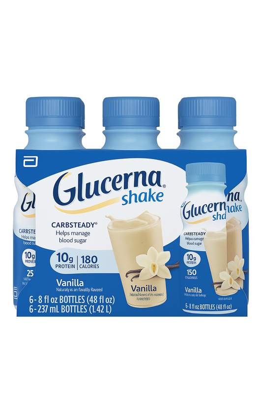 Glucerna Shake Vanilla – Pack de 6 botellas (8 oz / 237 mL cada)