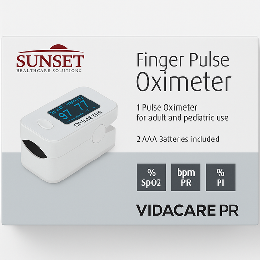 Oxímetro de Pulso Digital Sunset – Adultos y Pediátrico con Pantalla OLED