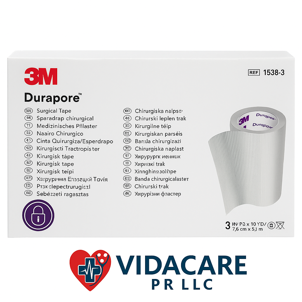 🏷️ 3M Durapore™ Cinta Quirúrgica – 7.6 cm x 9.1 m (3” x 10 yds)