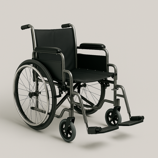 Silla de Ruedas Estándar Plegable – Reposapiés Desmontables