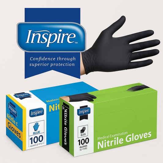 Guantes de Nitrilo Inspire (100 unidades) – Negros o Azules