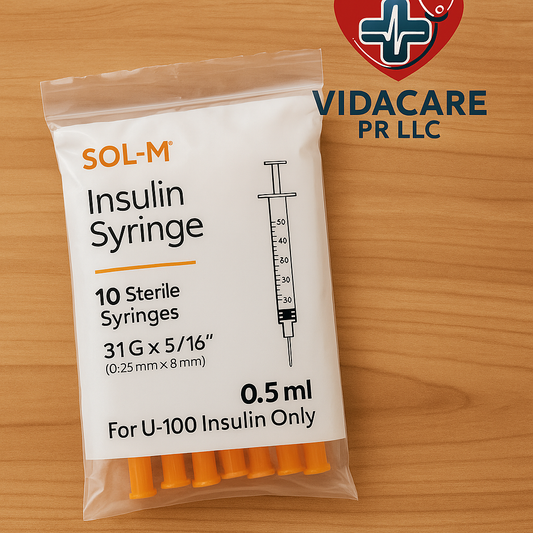 Jeringuillas para Insulina SOL-M 0.5ml – 31G x 8mm (10 unidades)