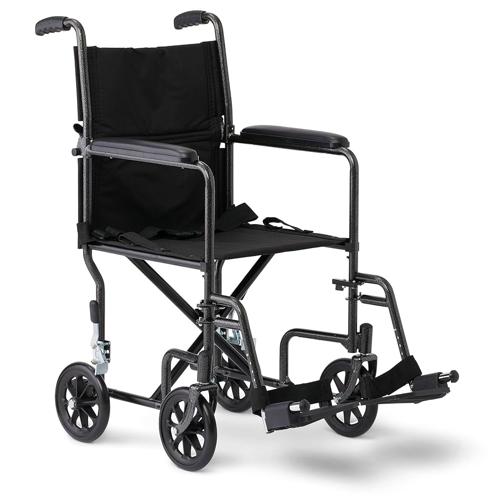 Silla de Ruedas de Transporte Ultraligera con Frenos Manuales