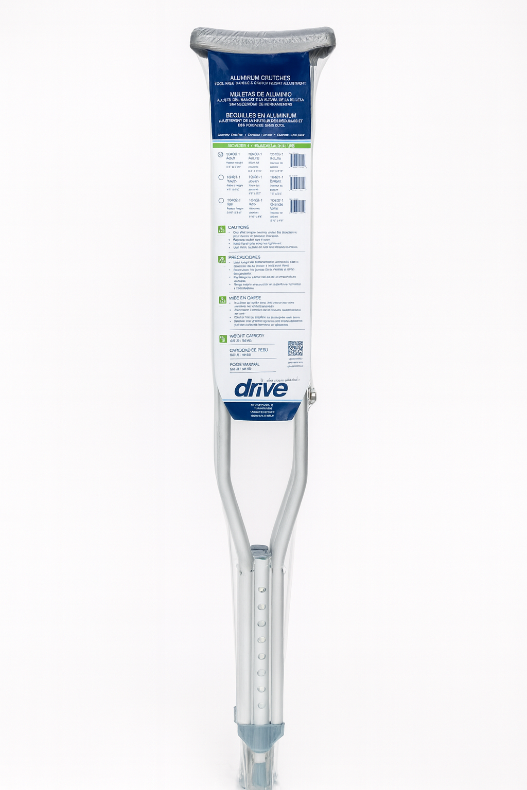 Muletas para Adultos de Aluminio Ajustables Drive Medical – Par Livianas y Resistentes