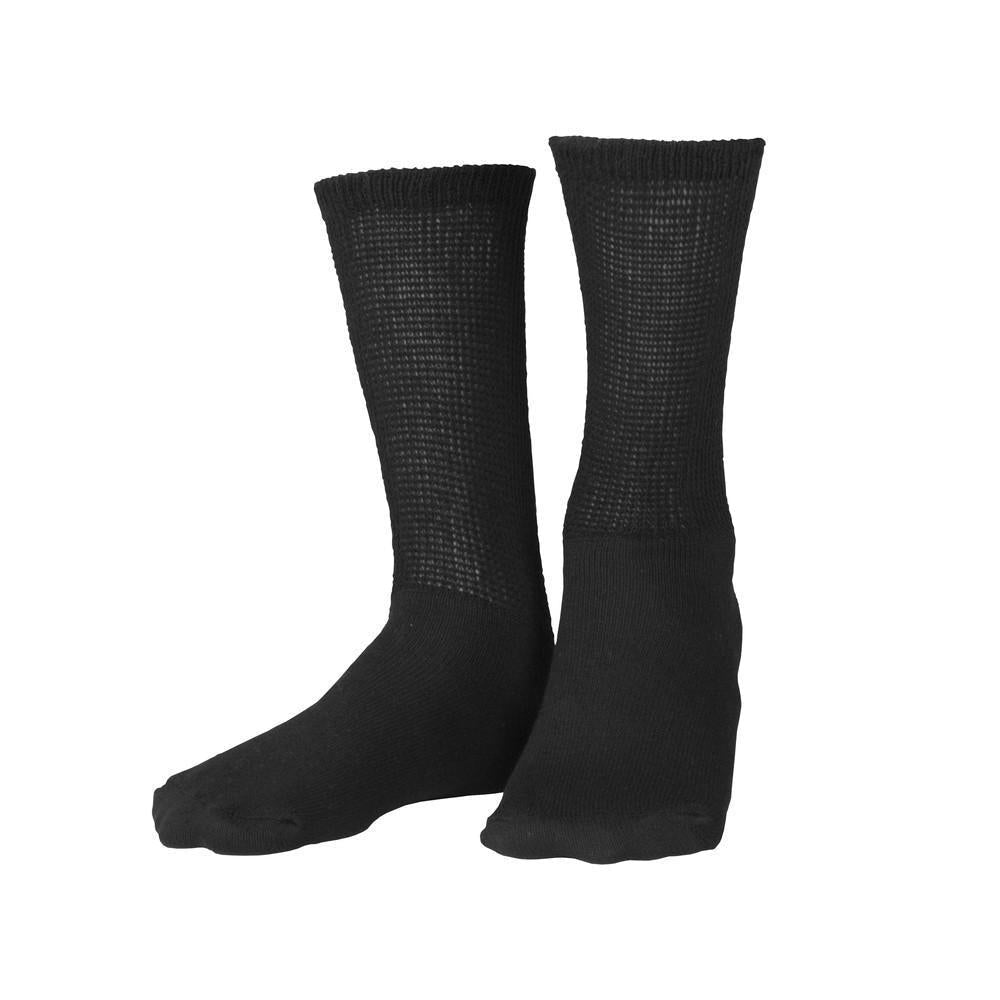 TRUFORM 1918BL-L Calcetines Diabéticos Loose Fit – Negros, Talla Grande