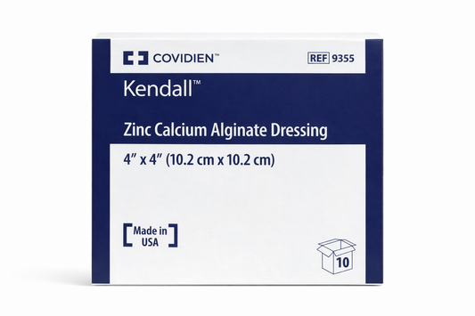 Kendall Zinc Calcium Alginate Dressing 4” x 4” – Apósito de Alginato con Zinc (Caja de 10)